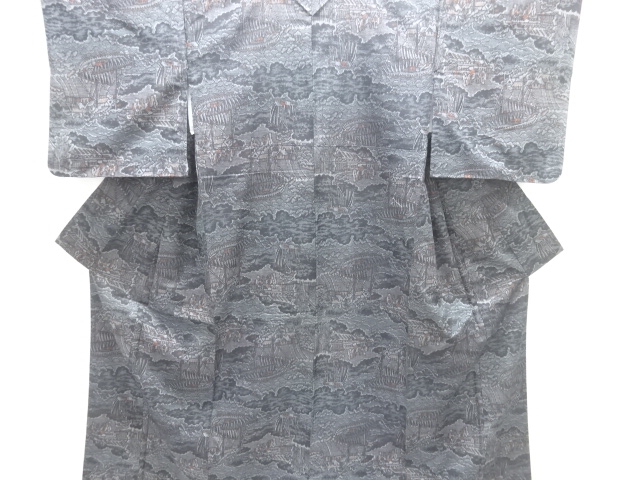 JAPANESE KIMONO / TSUMUGI / WOVEN ABSTRACT PEOPLE IN THE PAST